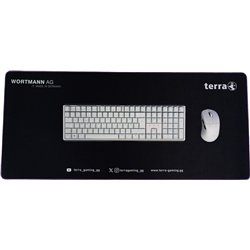 Wortmann AG TERRA Mousepad XXL NEON Gaming black/purple lila Umkettelung 900 x 400 x 3 mm