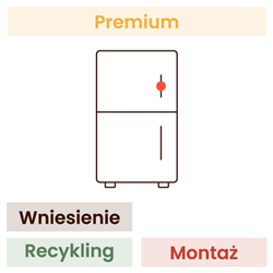 Montaż lodówki w zabudowie i zmiana kierunku otwierania drzwi (wniesienie, montaż drzwi po właściwej stronie, regulacja zawiasów