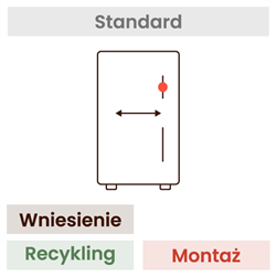Montaż lodówki w zabudowie i zmiana kierunku otwierania drzwi (wniesienie, montaż drzwi po właściwej stronie, regulacja zawiasów