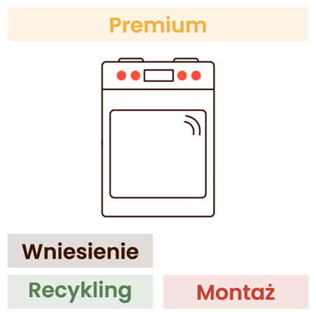 Montaż kuchenki KOMFORT (wniesienie, wypoziomowanie, podłączenie do sprawnej i gotowej instalacji gaz/elek, recykling, demontaż 