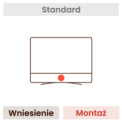 Montaż telewizora KOMFORT (wniesienie, przykręcenie podstawy, ustawienie, konfiguracja kanałów, ustawienie sieci WiFi, wyniesien