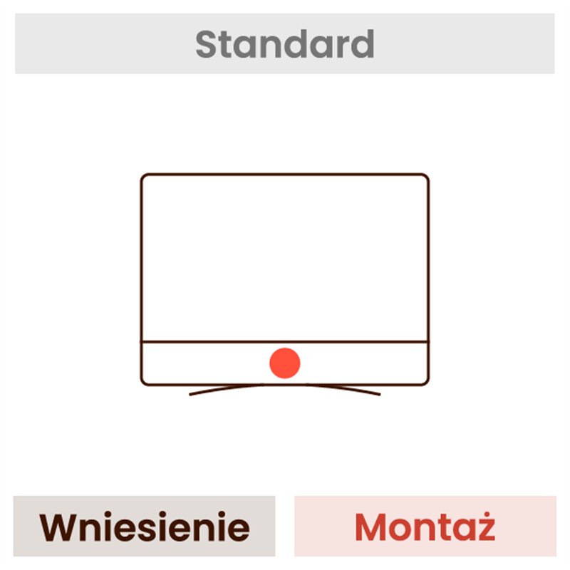 Montaż telewizora KOMFORT (wniesienie, przykręcenie podstawy, ustawienie, konfiguracja kanałów, ustawienie sieci WiFi, wyniesien