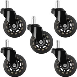 Koła kółka do fotela biurowego gamingowego śr. 63 x 23 mm - zestaw 5 szt. Physa