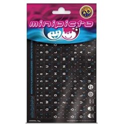 Minipicto keyboard stickers EST/RUS, black/blue (KB-UNI-RU02-BLK)