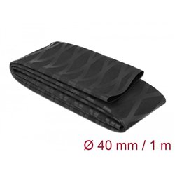 DELOCK Schrumpfschlauch X-Muster rutschfest 1m x 40mm Black