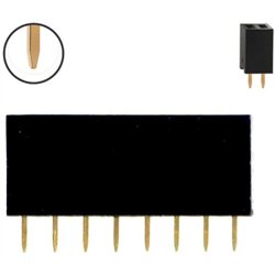 2x Pinheader 8pin dystans goldpin 8.5mm 2.54mm