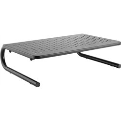Powerton Podstawa pod monitor, miejsce na klawiaturę, czarny, metal/ tworzywo, 20 kg nośność, Powerton, ergo