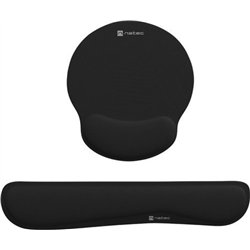 Natec Podkładka pod mysz Chipmunk 2 w 1 czarna - Zestaw ergonomiczny
