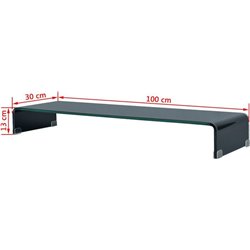 vidaXL Podstawka pod monitor / telewizor szklana czarna (244139)