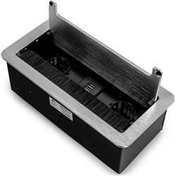DM Gniazdo meblowe 2 x gniazdo 230V, 2 USB V2 (kolor srebrny)