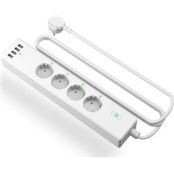 Listwa zasilająca Meross WiFi 4 gniazda 1.8 m biała (MSS010)
