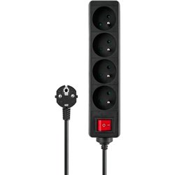 Listwa zasilająca Savio LZ-13 przeciwprzepięciowa 4 gniazda 1.5 m czarna (SAVLZ-13)
