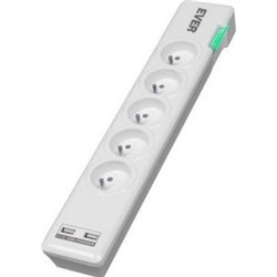 Listwa zasilająca Ever Elite USB przeciwprzepięciowa 5 gniazd 1.5 m biała (T/LZ11-ELI015/0000)