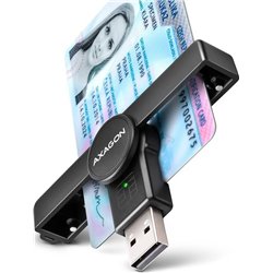 Axagon CRE-SMPA PocketReader - Składany kieszonkowy czytnik Smart Card / ID Card USB-A