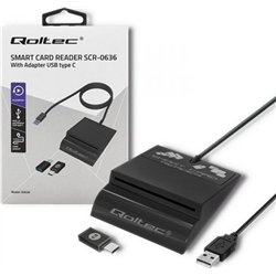 Qoltec Inteligentny czytnik chipowych kart ID SCR-0636 | USB typu C