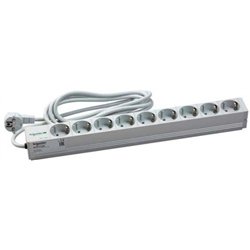 SCHNEIDER ELECTRIC ACTASSI 1U PDU POWER DISTRIBUTION RAIL - 9 SCHUKO SOCKETS 19P VDE