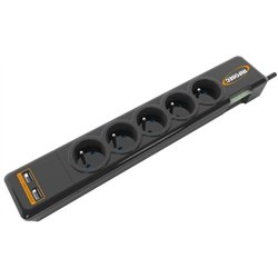 Infosec S5 USB NEO Czarny 5 x gniazdo sieciowe 230 V 1,5 m