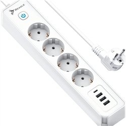 Listwa zasilająca Reagle REAGLE LISTWA ZASILAJĄCA 1,5M 4 GNIAZDA 4x USB 5V 3.4A USB-C ANTYPRZEPIĘCIOWA