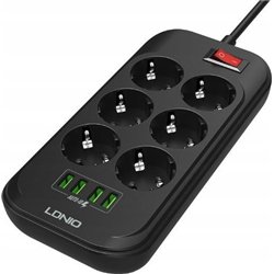 Listwa zasilająca LDNIO 6 gniazd 2 m czarna (RM005)