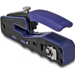 DeLOCK Crimping pliers for 8P/ RJ45 MODULARNY plugs, crimping pliers (black/blue, with blade and stripper (Easy-Connect))