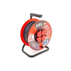 KEL Przedłużacz bębnowy PROFESSIONAL LINE 40m H05RR-F 3x1,5 4xGS 16A IP44 czarny (W-97056)