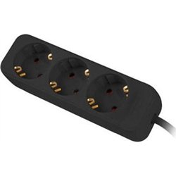 Lanberg Przedłużacz 1,5m czarny 3x 230V Schuko