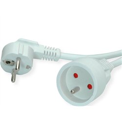Value VALUE Kabel zasilający przedłużający AC 230V, UTE, biały, 3 m