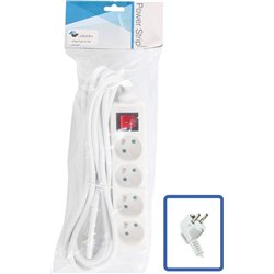 LOGON PROFESSIONAL LPS070 rozgałęziacz 5 m 4 x gniazdo sieciowe Wewnętrzna Biały