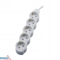 EXTENSION CORD 5 VIETŲ 1.5M WH B06-NB5GS