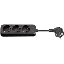 MicroConnect 3 gniazda 1.5 m czarna (GRU003B-WOS)