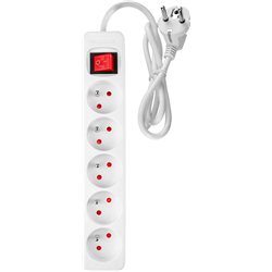 Neo Przedłużacz listwowy 1.5m, 3x1.5mm2, 5G, biały, ON/OFF