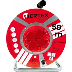 Vertex Przedłużacz bębnowy 50m 3x2,5mm PB50METAL Czarny