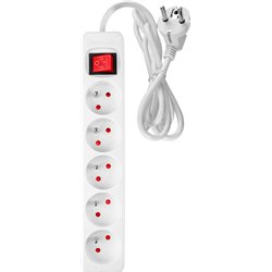 Neo Przedłużacz listwowy 3m, 3x1.5mm2, 5G, biały, ON/OFF
