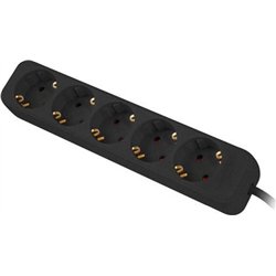 Lanberg Przedłużacz 1,5m czarny 5x 230V Schuko