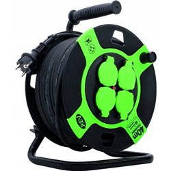 REV REV Cable Drum Plastic 40m IP 44 4-fold black green