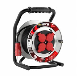 Przedłużacz bębnowy KERG W2382 20m 31,5mm2 H05RR-F 250V czarny