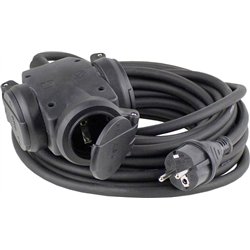 Sourcing Extension cord with three-prong SCHWABE H07RN-F 3G2.5 5m