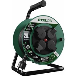 Listwa zasilająca Stalco Przedłużacz bębnowy warstwowy IP-44 4x2p+Z, 16A, 3680 W, 3x1,5mm H05RR-F-CZARNY 20 m