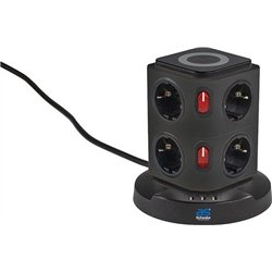 Sourcing 8-socket extension cord with AS-SCHWABE wireless charging station