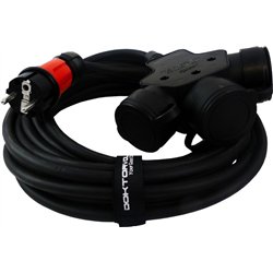 Doktorvolt Przedłużacz trójdrożny 10m IP44 230V/16A kabel 3x1,5 gniazdo trójdrożne Schuko Doktorvolt 2145