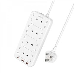 yesido MC16 Przedłużacz 11w1 (UK) 2m Fast Charge 3250W, 8xUK+2xUSB-A+C, BIAŁY