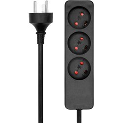 ProXtend Danish Power Strip 3-way 3 gniazda 7 m czarna (K3-KIT07B)