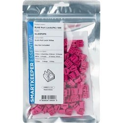 Smartkeeper Basic RJ45 Port Lock 100 - 100x záslepka, růžová