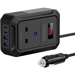 Promate Inverto-200W Car inverter DC-AC 11-17V 200W / USB-C PD65W