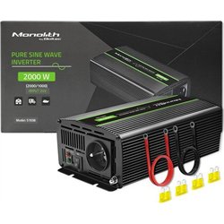 Przetwornica Qoltec Przetwornica napięcia Monolith | 1000W | 2000W | 24V na 230V | Czysty Sinus