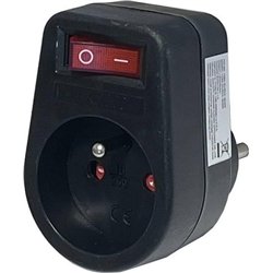 Konnoc DX-FZBK-01/01A rozbočka 1x zásuvka s vypínačem černá