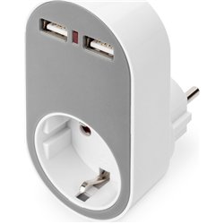 Digitus DIGITUS Universal Steckdosen Adapter 2 x USB-A