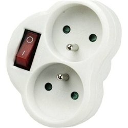 Konnoc DX-R2S rozbočka dvojzásuvka s vypínačem