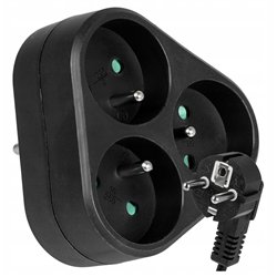 Rozgałęźnik sieciowy 3x 2P+0 3500W 230V czarny VA0133B VAYOX