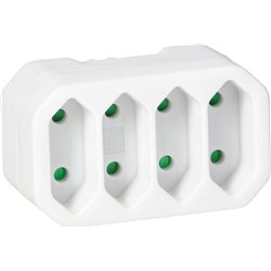 Orno Rozgałęźnik 4x2P euro, biały